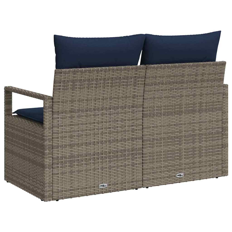 Tuinbank met kussen 120 x 62 x 69 cm poly rattan