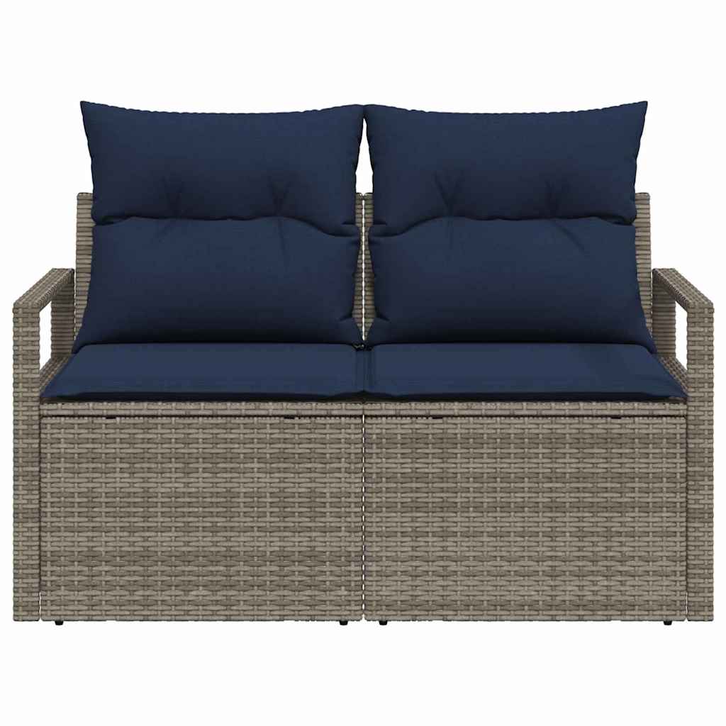 Tuinbank met kussen 120 x 62 x 69 cm poly rattan