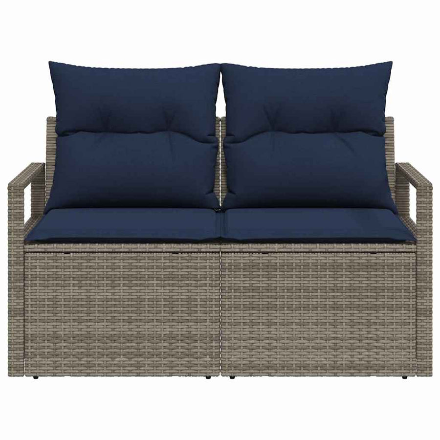 Tuinbank met kussen 120 x 62 x 69 cm poly rattan