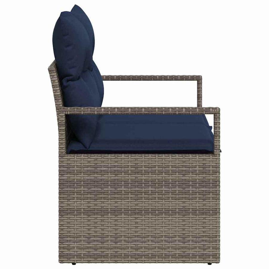 Tuinbank met kussen 120 x 62 x 69 cm poly rattan