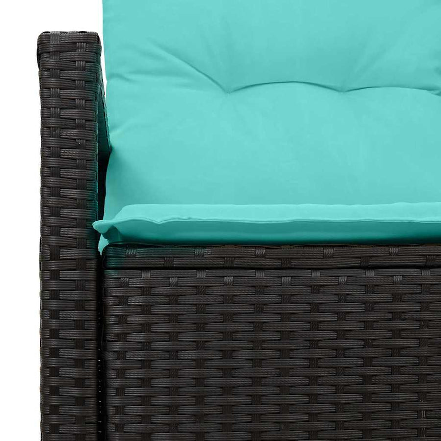 Tuinbank met kussen 120 x 62 x 69 cm poly rattan