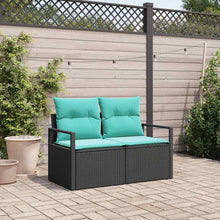 Tuinbank met kussen 120 x 62 x 69 cm poly rattan