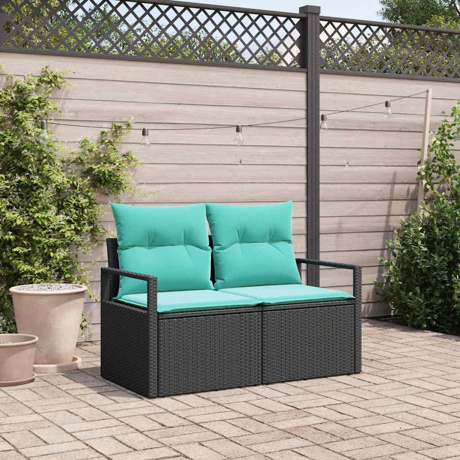 Tuinbank met kussen 120 x 62 x 69 cm poly rattan