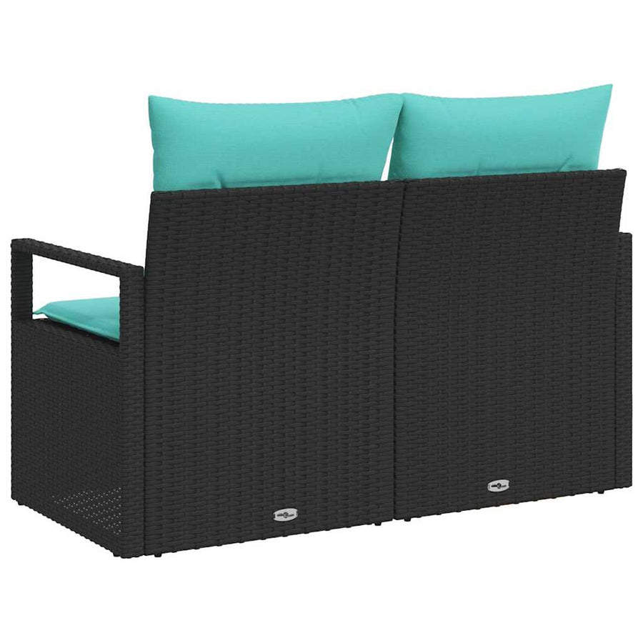 Tuinbank met kussen 120 x 62 x 69 cm poly rattan