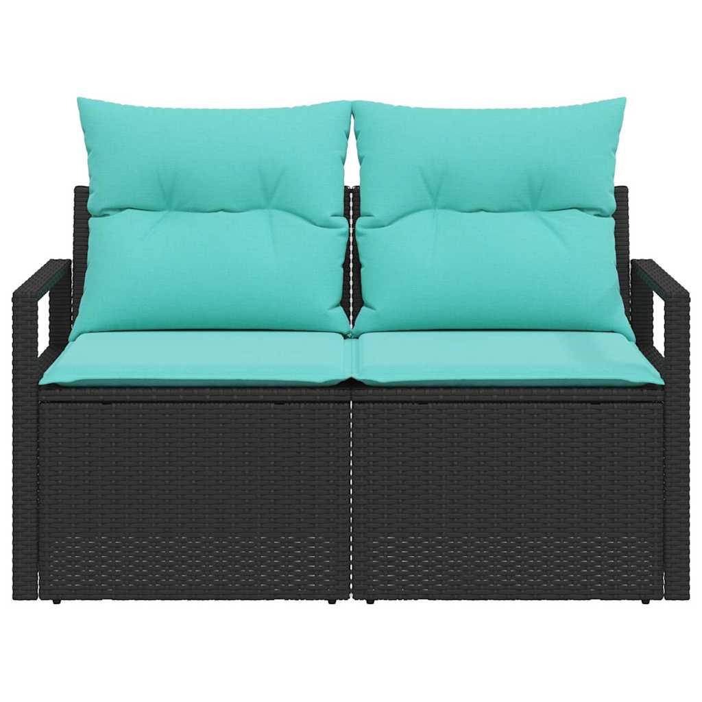 Tuinbank met kussen 120 x 62 x 69 cm poly rattan