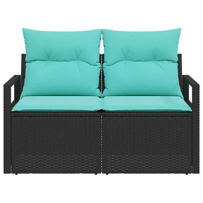 Tuinbank met kussen 120 x 62 x 69 cm poly rattan