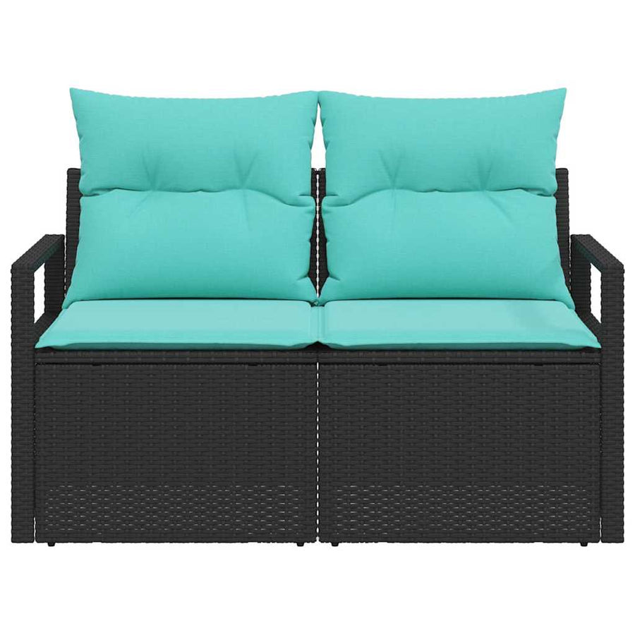 Tuinbank met kussen 120 x 62 x 69 cm poly rattan