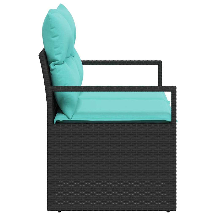 Tuinbank met kussen 120 x 62 x 69 cm poly rattan