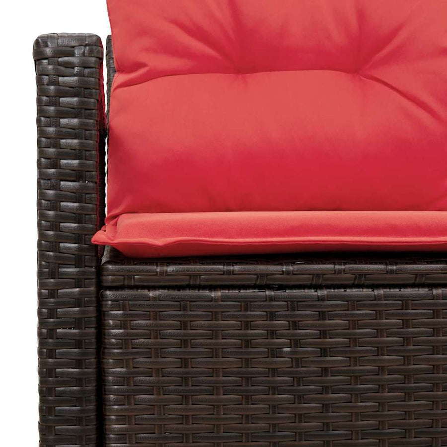 Tuinbank Met Kussen Met Opslag 120 X 62 X 69 Cm Poly Rattan Bruin
