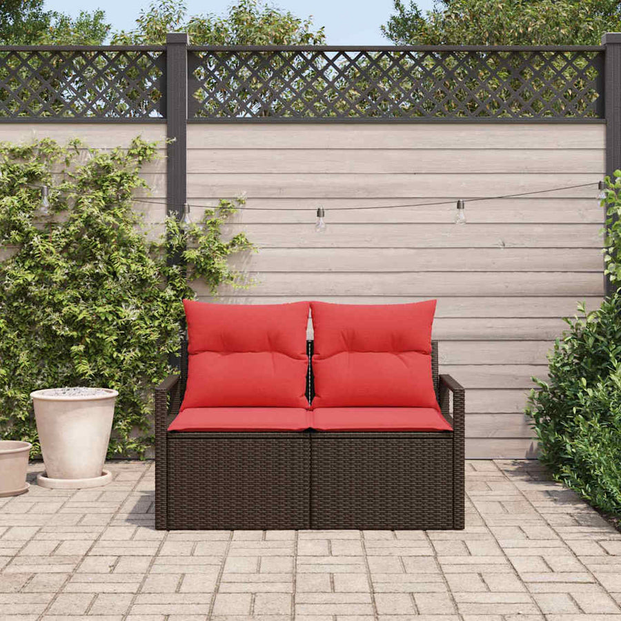 Tuinbank Met Kussen Met Opslag 120 X 62 X 69 Cm Poly Rattan Bruin