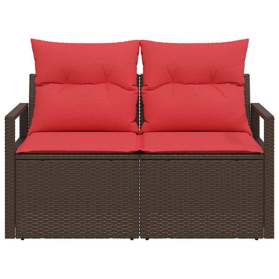Tuinbank Met Kussen Met Opslag 120 X 62 X 69 Cm Poly Rattan Bruin