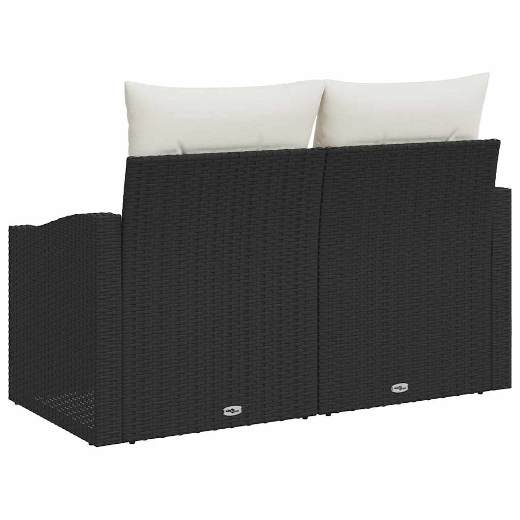 Tuinbank met kussen 123 x 62 x 69 cm poly rattan