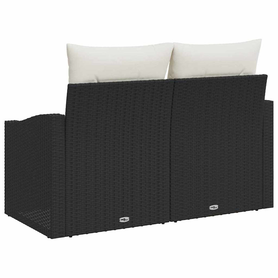 Tuinbank met kussen 123 x 62 x 69 cm poly rattan