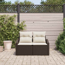 Tuinbank met kussen 123 x 62 x 69 cm poly rattan