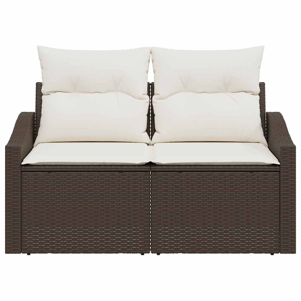 Tuinbank met kussen 123 x 62 x 69 cm poly rattan