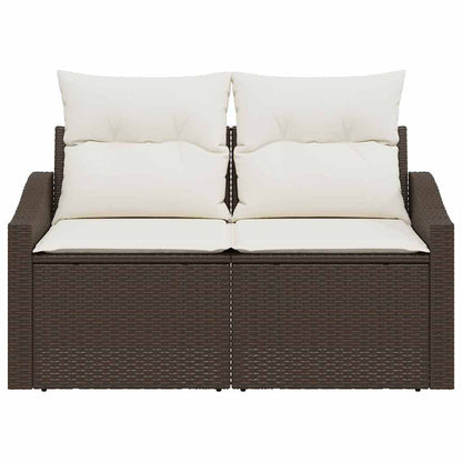 Tuinbank met kussen 123 x 62 x 69 cm poly rattan