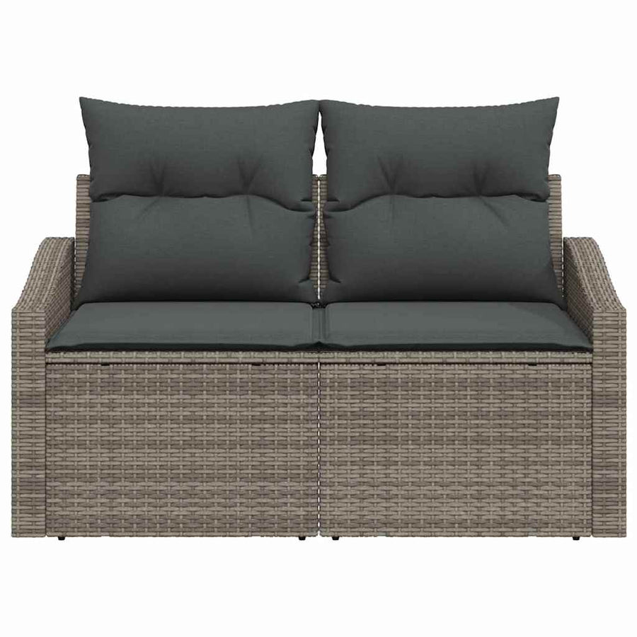Tuinbank met kussen 123 x 62 x 69 cm poly rattan