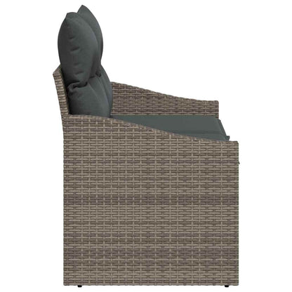 Tuinbank met kussen 123 x 62 x 69 cm poly rattan