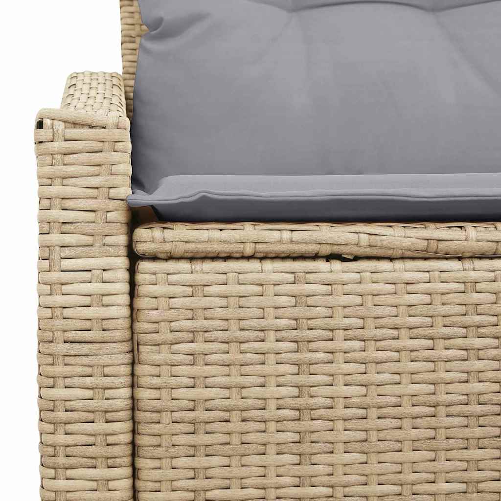 Tuinbank met kussen 123 x 62 x 69 cm poly rattan