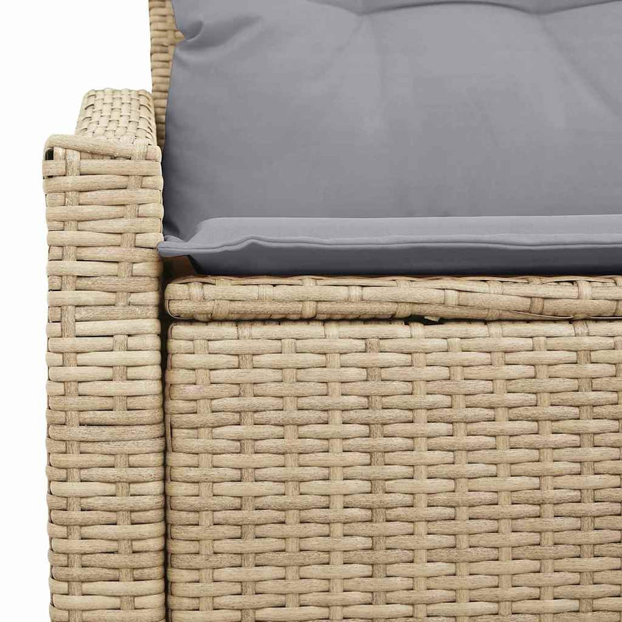 Tuinbank met kussen 123 x 62 x 69 cm poly rattan