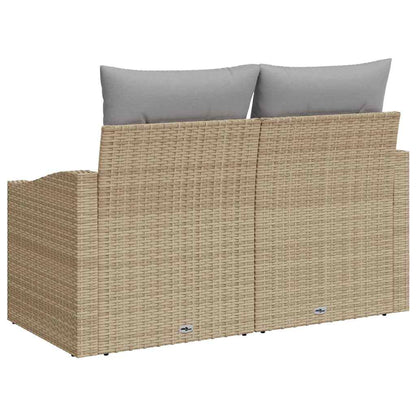 Tuinbank met kussen 123 x 62 x 69 cm poly rattan