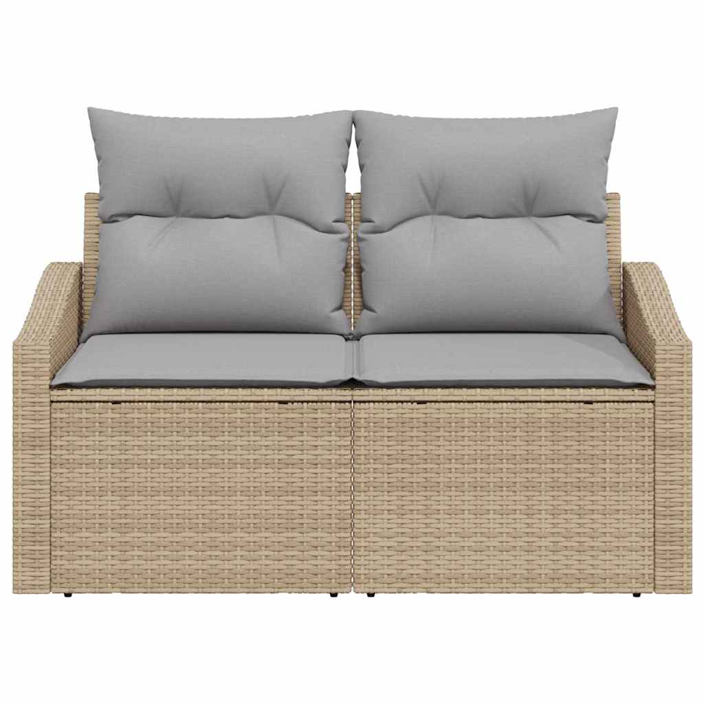 Tuinbank met kussen 123 x 62 x 69 cm poly rattan