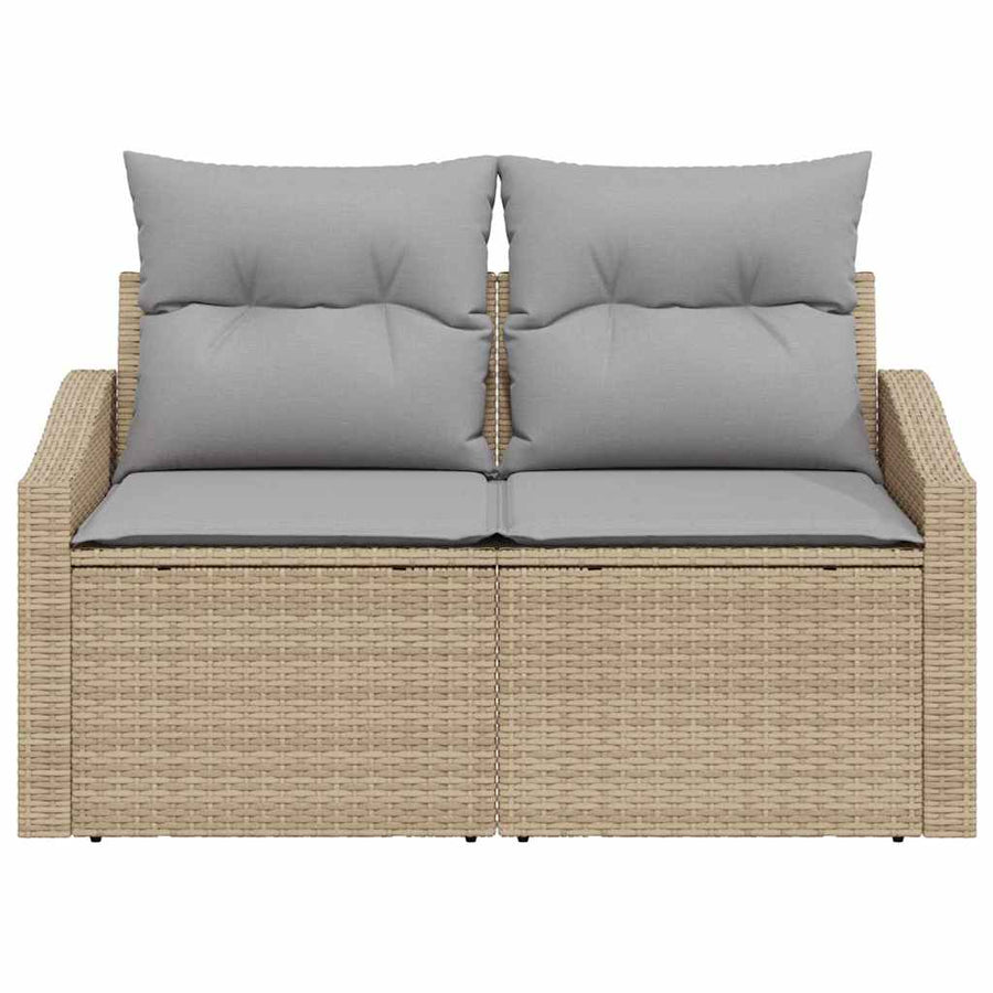 Tuinbank met kussen 123 x 62 x 69 cm poly rattan