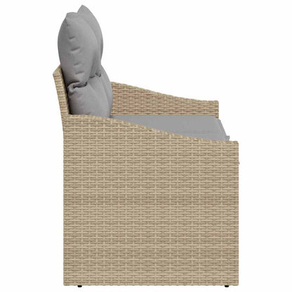 Tuinbank met kussen 123 x 62 x 69 cm poly rattan