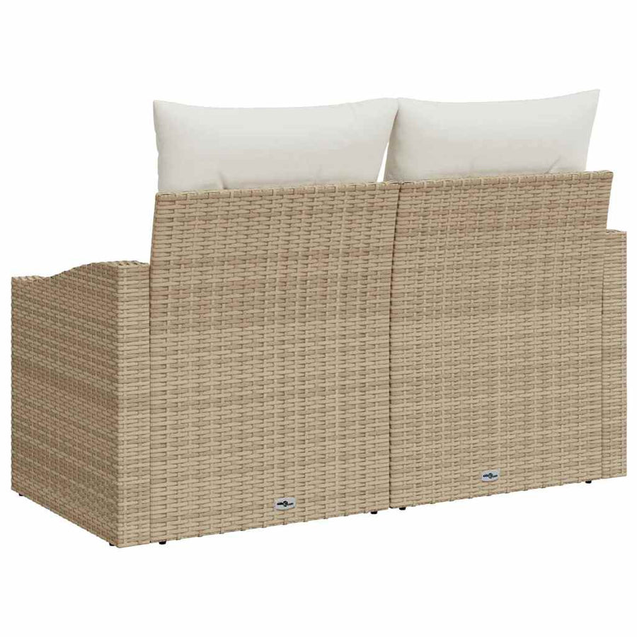 Tuinbank met kussen 123 x 62 x 69 cm poly rattan