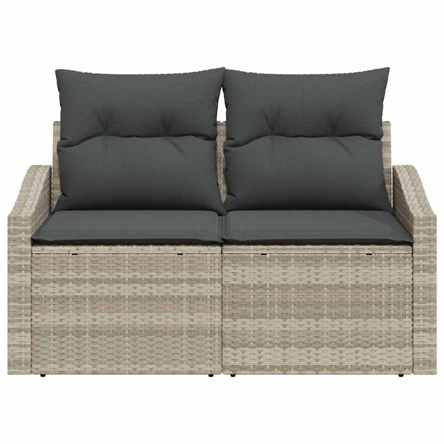 Tuinbank met kussen 123 x 62 x 69 cm poly rattan