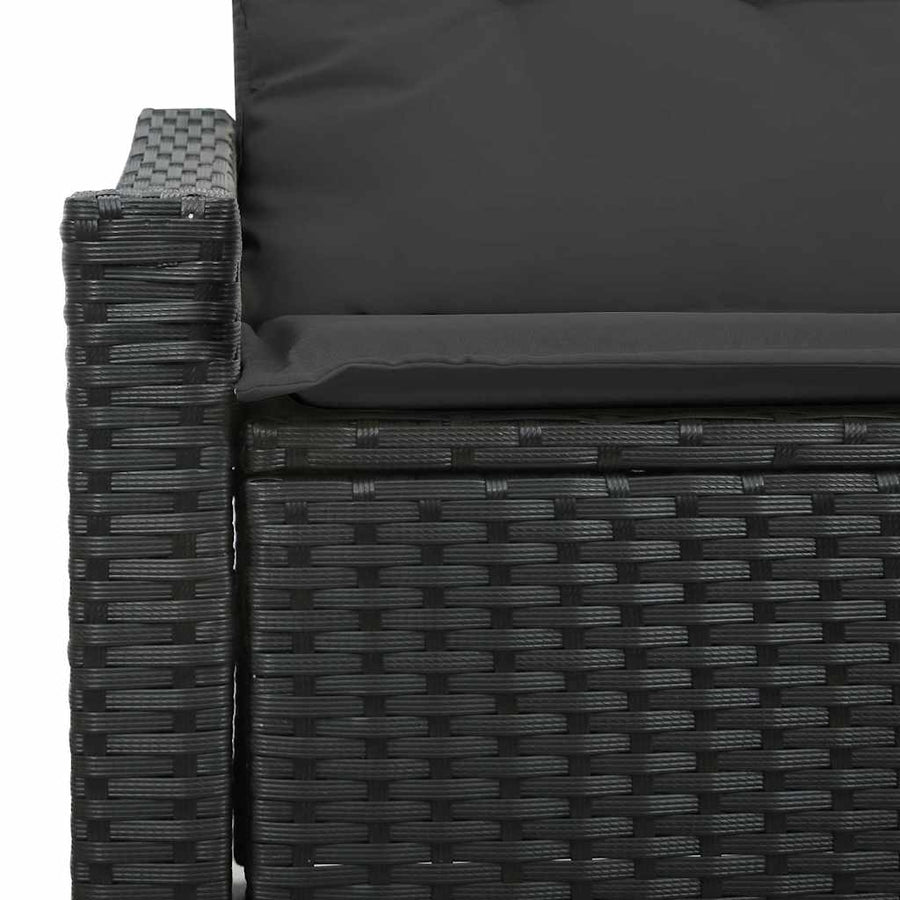 Tuinbank met kussen 123 x 62 x 69 cm poly rattan