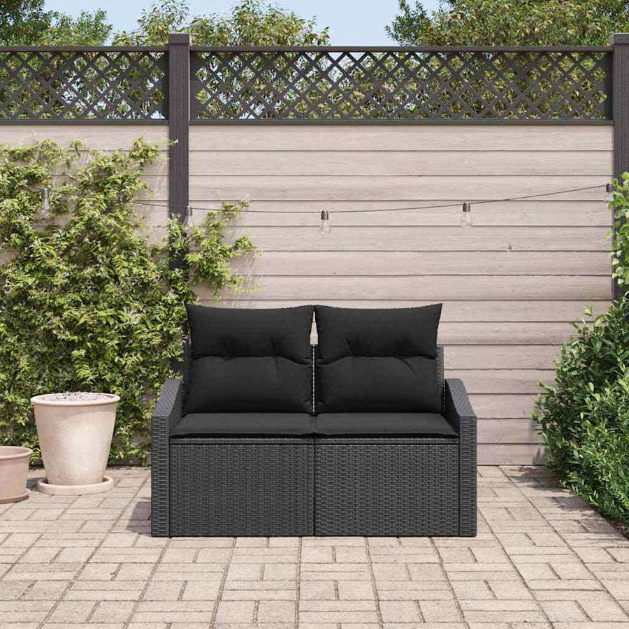 Tuinbank met kussen 123 x 62 x 69 cm poly rattan