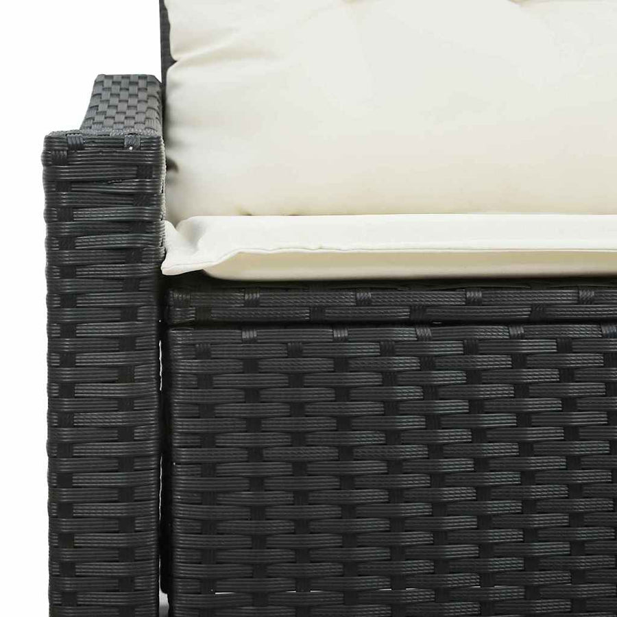 Tuinbank met kussen met opslag 123 x 62 x 69 cm poly rattan