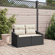 Tuinbank poly rattan 123x62x69 cm met opbergruimte