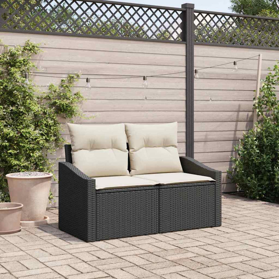 Tuinbank met kussen met opslag 123 x 62 x 69 cm poly rattan