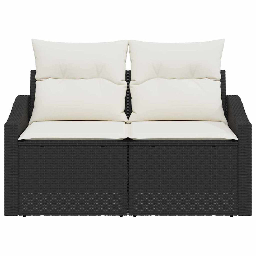 Tuinbank met kussen met opslag 123 x 62 x 69 cm poly rattan