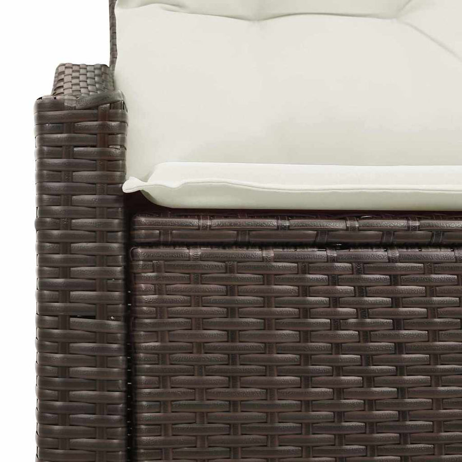 Tuinbank met kussen met opslag 123 x 62 x 69 cm poly rattan