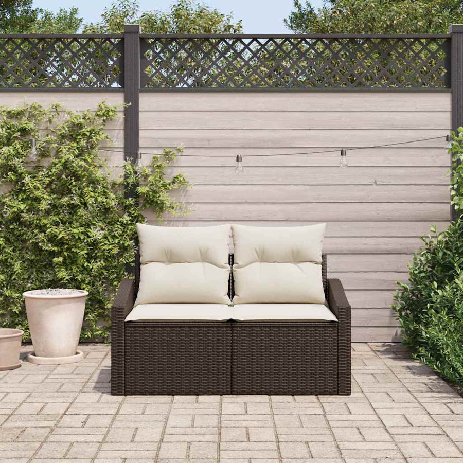 Tuinbank met kussen met opslag 123 x 62 x 69 cm poly rattan
