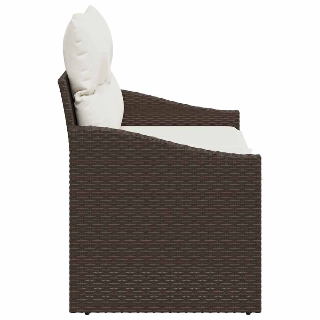 Tuinbank met kussen met opslag 123 x 62 x 69 cm poly rattan