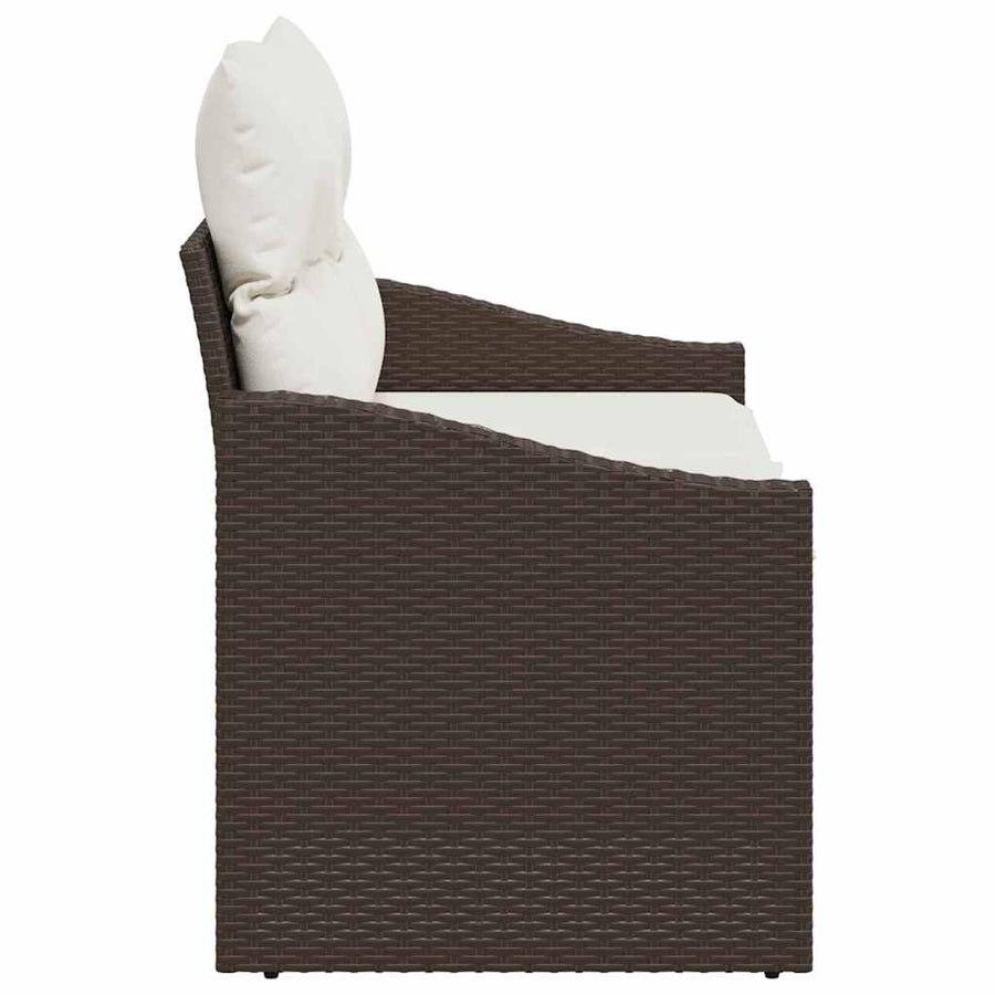 Tuinbank met kussen met opslag 123 x 62 x 69 cm poly rattan