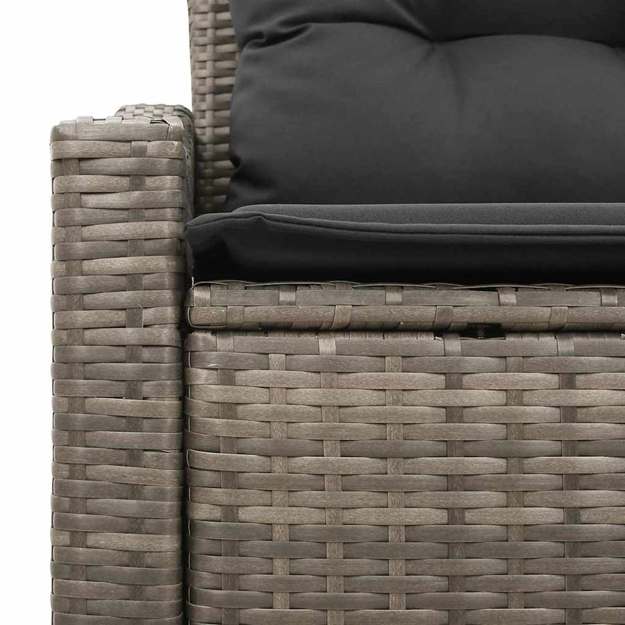 Tuinbank met kussen met opslag 123 x 62 x 69 cm poly rattan