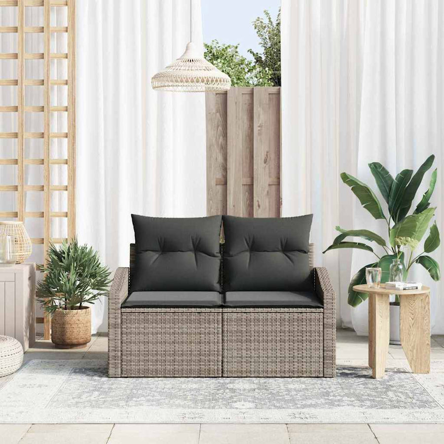 Tuinbank met kussen met opslag 123 x 62 x 69 cm poly rattan