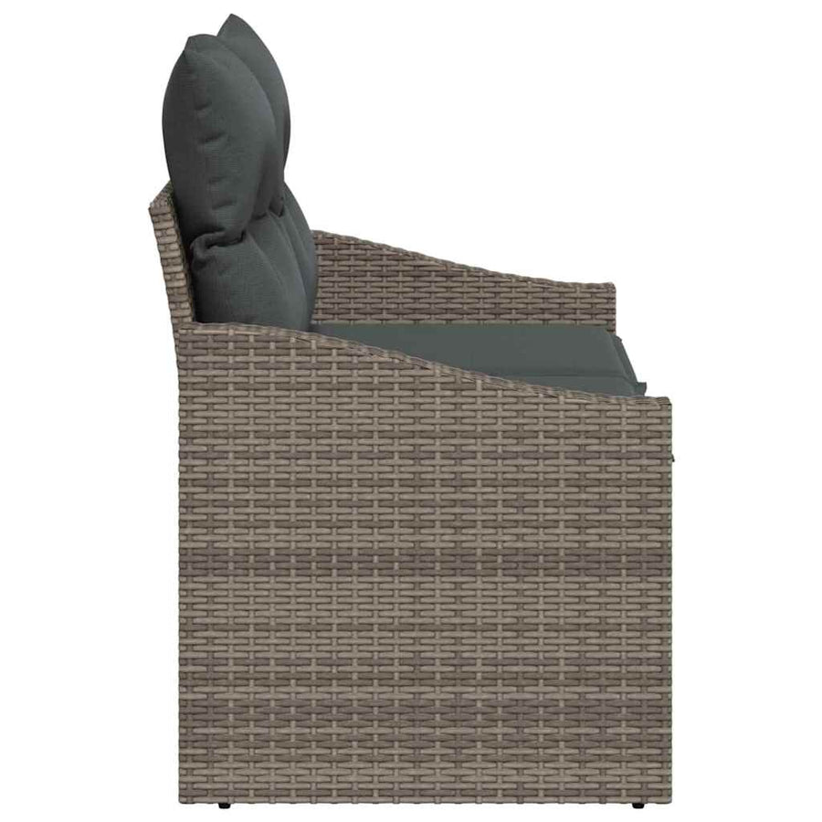 Tuinbank met kussen met opslag 123 x 62 x 69 cm poly rattan