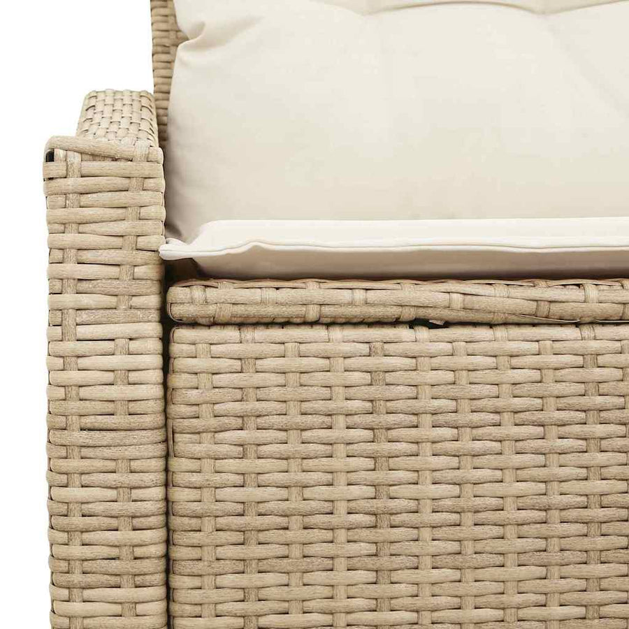 Tuinbank met kussen met opslag 123 x 62 x 69 cm poly rattan