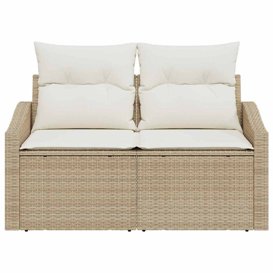 Tuinbank met kussen met opslag 123 x 62 x 69 cm poly rattan