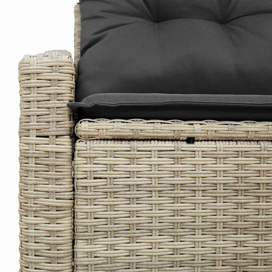 Tuinbank met kussen met opslag 123 x 62 x 69 cm poly rattan