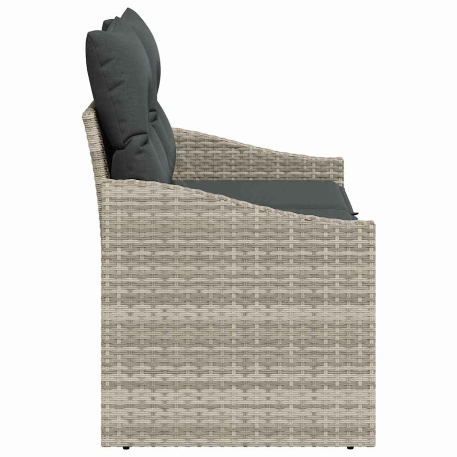 Tuinbank met kussen met opslag 123 x 62 x 69 cm poly rattan