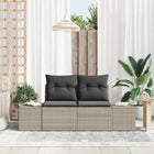 Tuinbank poly rattan grijs 184x62x69 cm