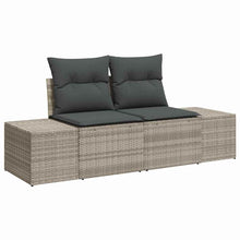 Tuinbank met kussen Grijs 184 x 62 x 69 cm poly rattan