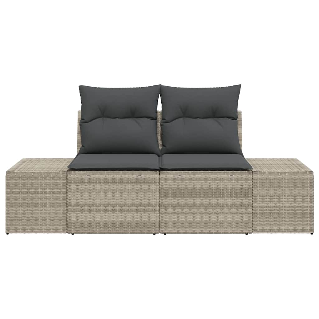 Tuinbank met kussen Grijs 184 x 62 x 69 cm poly rattan